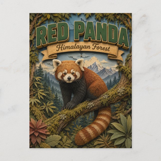 Roter Panda Himalaja-Wald POPCUT Postkarte (Vorderseite)