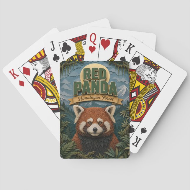 Roter Panda Himalaja-Wald POPCUT Spielkarten (Rückseite)