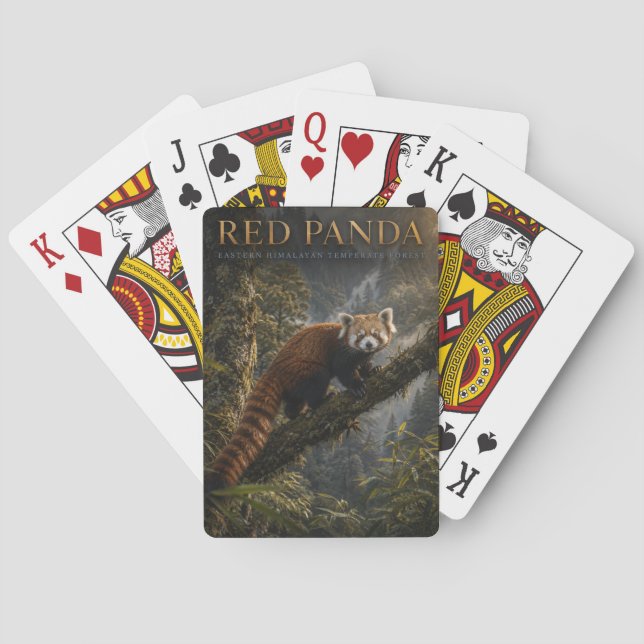 Roter Panda Himalaja-Wald TIERE Spielkarten (Rückseite)