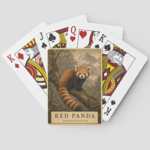 Roter Panda Himalaya-Wald VINTAGE Spielkarten