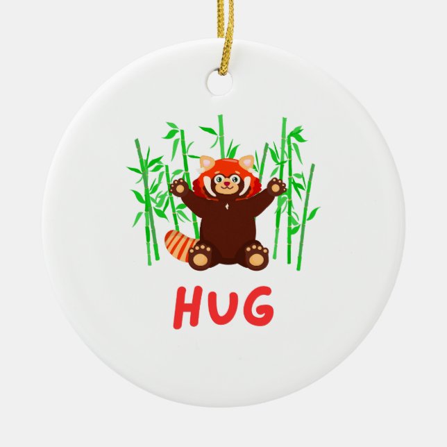 Roter Panda: HUG Keramik Ornament (Vorne)