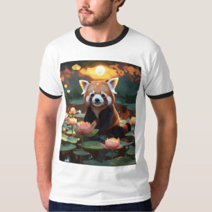 Roter Panda im Lotusteich T-Shirt