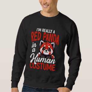 Roter Panda im menschlichen Kostüm lustig Sweatshirt