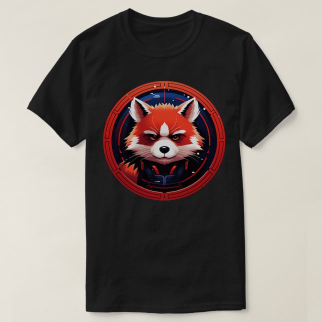 Roter Panda im Weltraumtierastronauten T-Shirt (Design vorne)