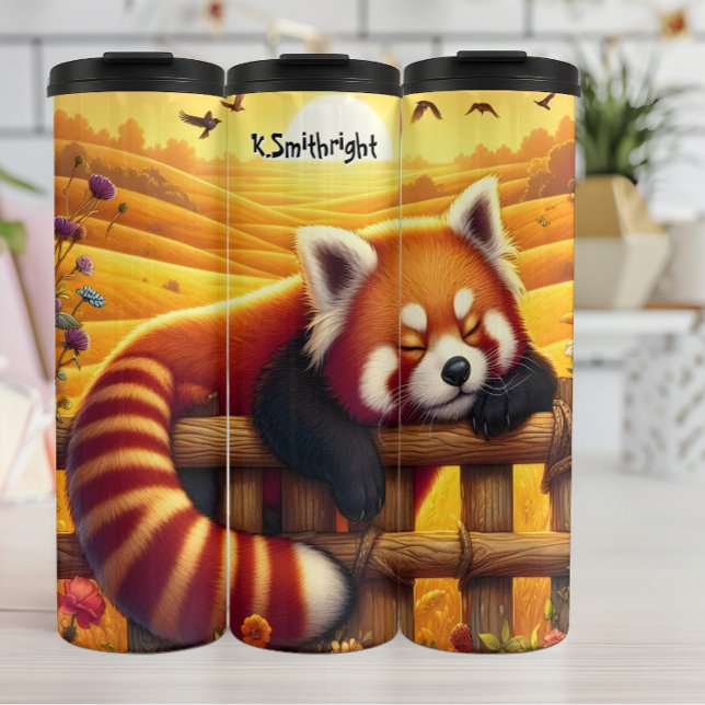 Roter Panda im Zaun Thermosbecher (Von Creator hochgeladen)