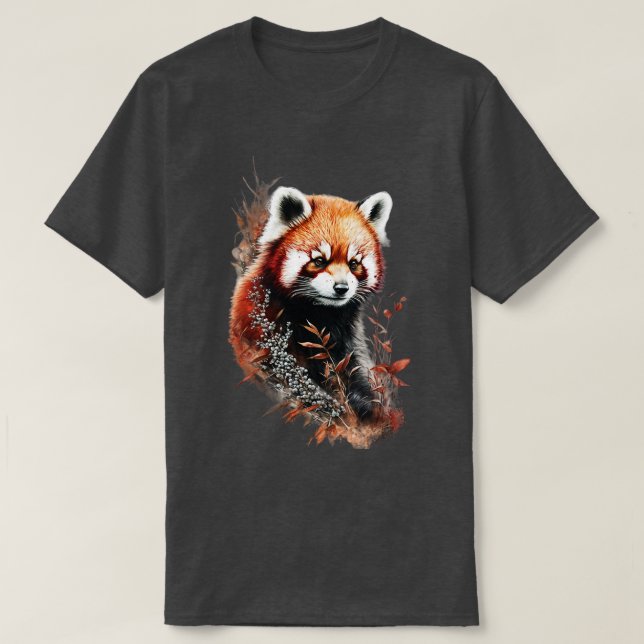 Roter Panda in Betrachtung T-Shirt (Design vorne)