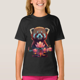 Roter Panda in einem Lotusteich T-Shirt
