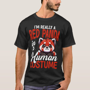 Roter Panda in menschlicher Verkleidung Lustige Vi T-Shirt