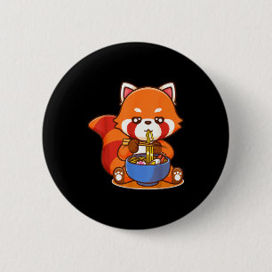 Roter Panda isst Ramen japanische Suppe Zoo Tier Z Button