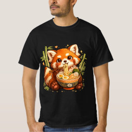 Roter Panda isst Ramen – Süßer gemütlicher Nudelli T-Shirt