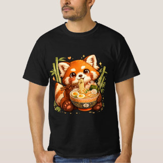 Roter Panda isst Ramen – Süßer gemütlicher Nudelli T-Shirt