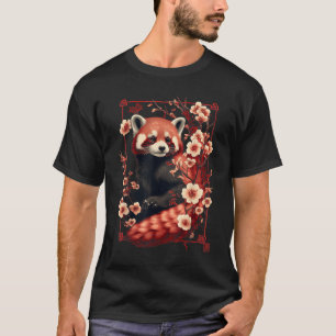 Roter Panda Japanische Kirschblütenblume T-Shirt