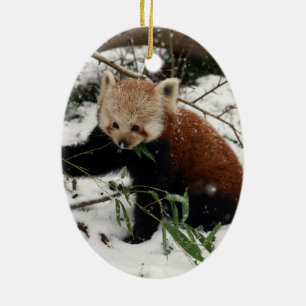 Roter Panda Keramik Ornament