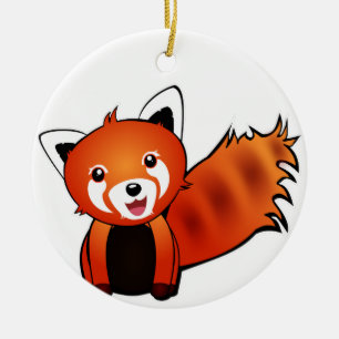 Roter Panda Keramik Ornament