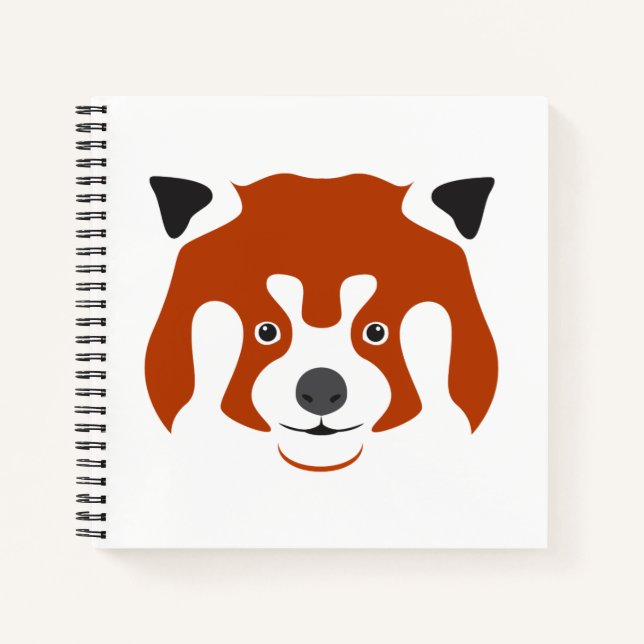 ROTER PANDA-KOPF NOTIZBUCH (Vorderseite)