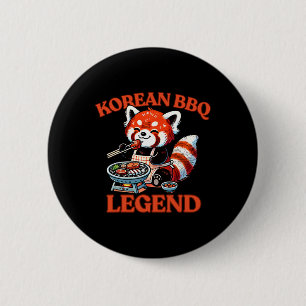 Roter Panda Koreanischer Bbq-Legende Button