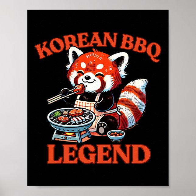 Roter Panda Koreanischer Bbq-Legende  Poster (Vorne)