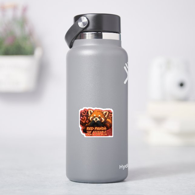 Roter Panda „Liebenswerter Chaos-Gremlin“ Aufkleber (HydroFlask)