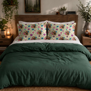 Roter Panda Lotusblumen Henna Kissenbezug