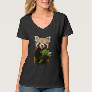 Roter Panda mit einem Strauß an Blume T-Shirt