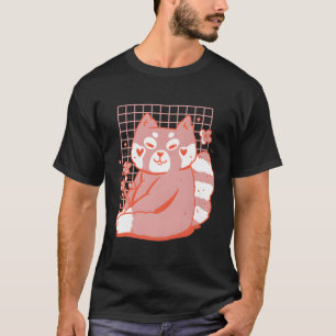 Roter Panda mit farbenfrohen Blume für Kinder T-Shirt