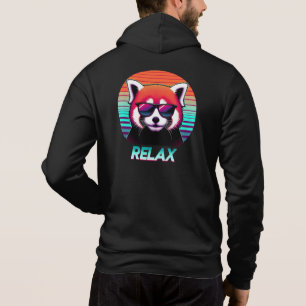 Roter Panda mit Sonnenbrille mit dem Wort Relax Hoodie