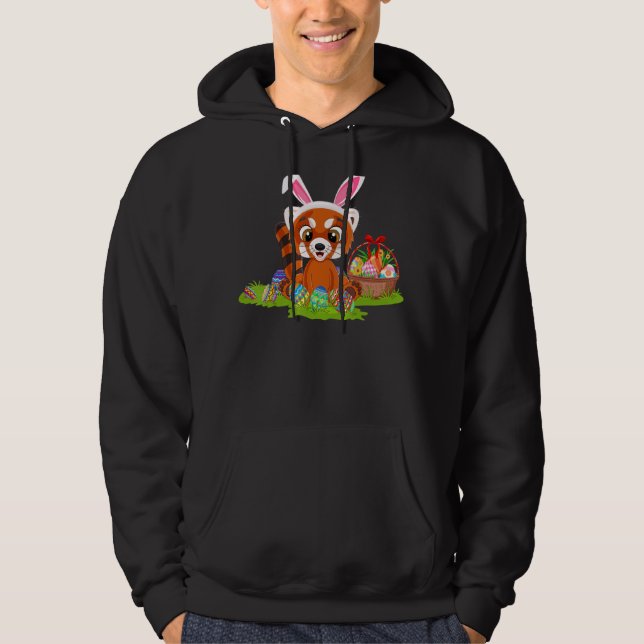 Roter Panda Ostereier Jagd Sonne Roter Panda Easte Hoodie (Vorderseite)