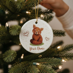 Roter Panda personalisierter Name Keramik-Ornament Keramik Ornament