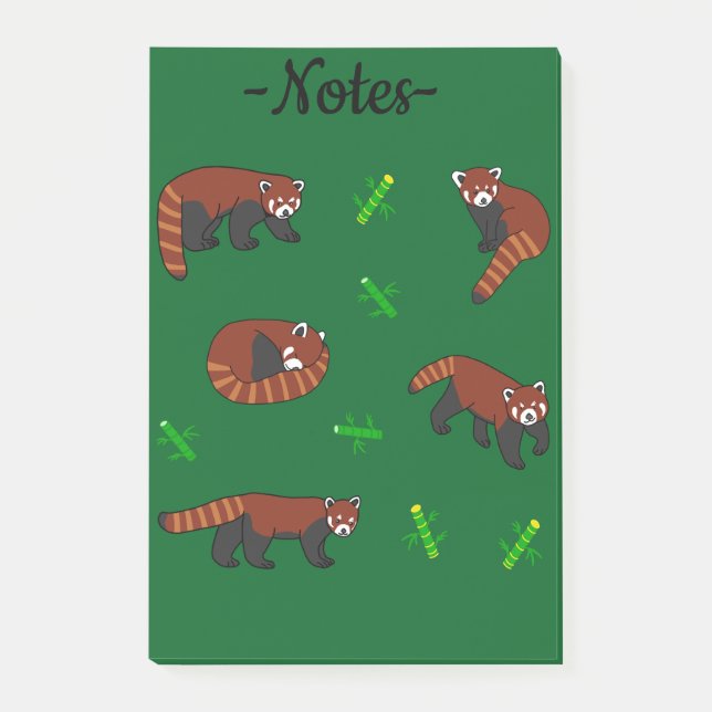 Roter Panda Post-it Klebezettel (Vorderseite)