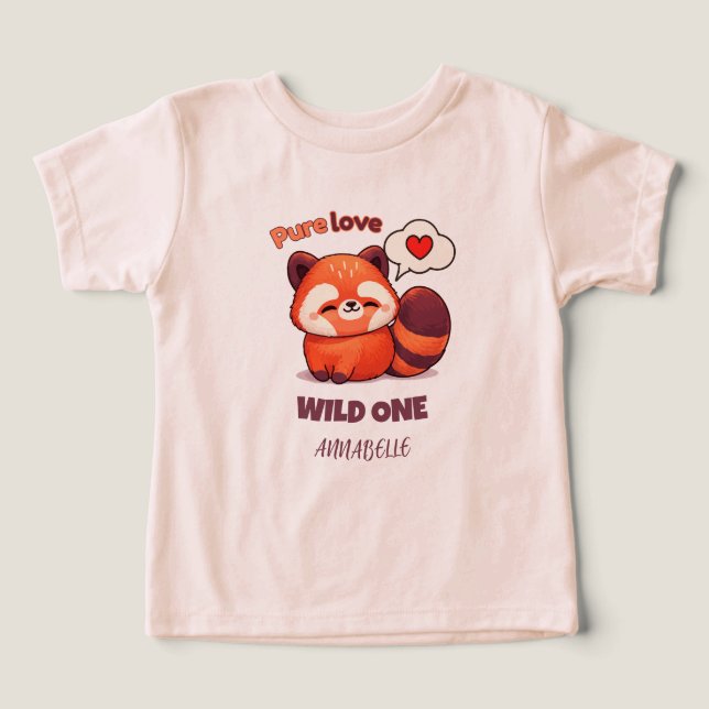 Roter Panda Pure Liebe - Erstes Geburtstagsmädchen (Design Vorderseite)