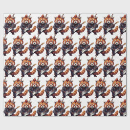 Roter Panda Rocker Geburtstags-Geschenkpapier Geschenkpapier