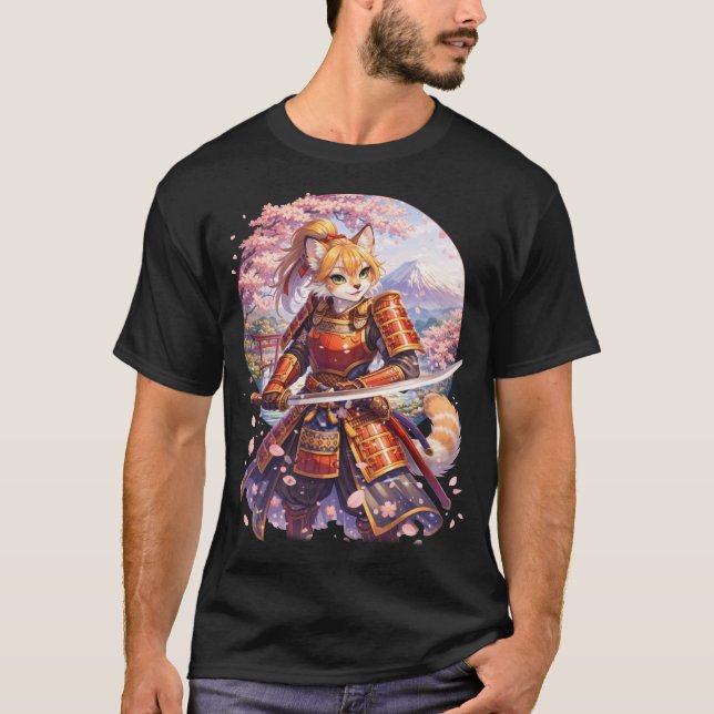 Roter Panda Samurai  T-Shirt (Vorderseite)
