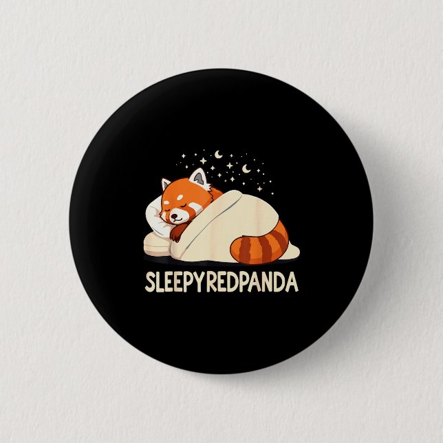 Roter Panda-Schlafanzug  Button (Vorderseite)