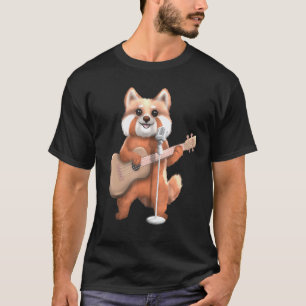 Roter Panda singender Gitarrenspieler Musiker Musi T-Shirt