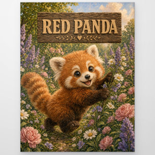 Roter Panda Süßes Baby-Geschichtenbuch-Nursery-Tie Postkarte
