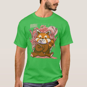 Roter Panda Tag Kirsche Blüten Rosa Sakura Ba T-Shirt