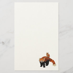 Roter Panda-u. Eulen-Briefpapier Briefpapier