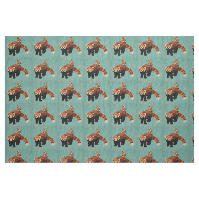Roter Panda-u. Eulen-Gewebe Stoff (Fat Quarter (45,7 x 55,9 cm))