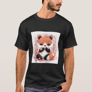 Roter Panda und Kirschblüten-Thema Lovely Style Ba T-Shirt