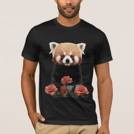Roter Panda und Rose T-Shirt