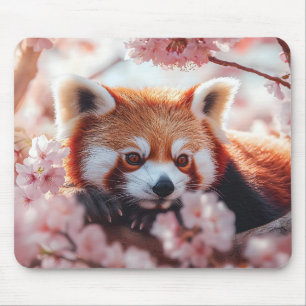 Roter Panda unter den Kirschblüten Mousepad