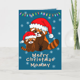 Roter Panda Weihnachts-Klappgrußkarte Karte