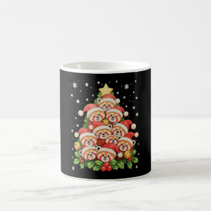 Roter Panda-Weihnachtsbaum-Tier-Weihnachtslicht-Fe Kaffeetasse