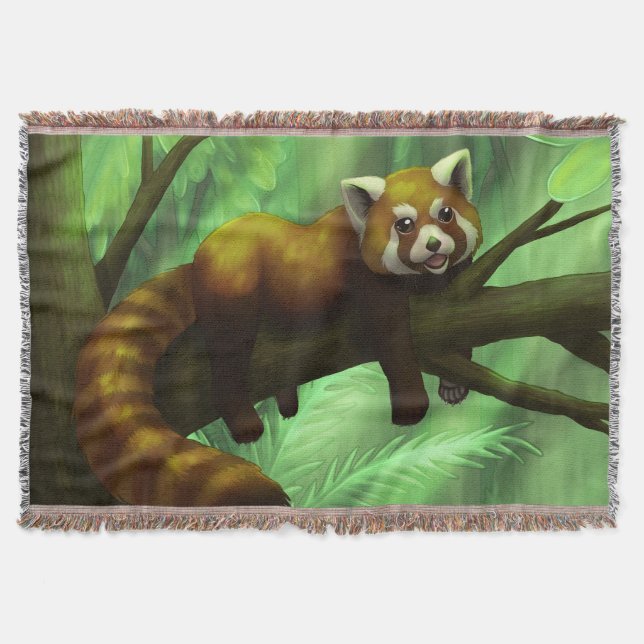Roter Panda Wurfdecke Decke (Vorderseite)