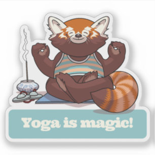 Roter Panda Yoga ist Magie! Tier-Meditations-Kunst Aufkleber