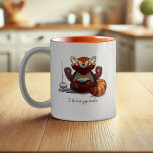 Roter Panda Yoga-Lehrer-Geschenk Meditation Kunstw Zweifarbige Tasse