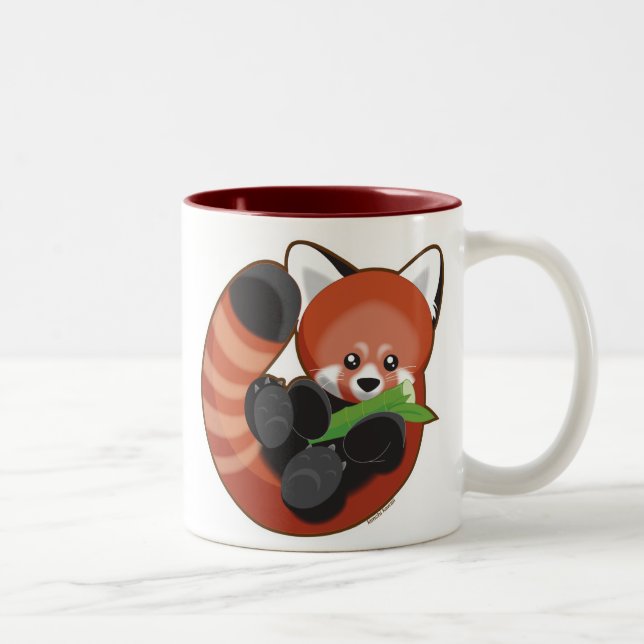 Roter Panda Zweifarbige Tasse (Rechts)