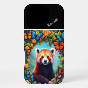 Roter Panda zwischen Blumen iPhone 16 Pro Max Hülle