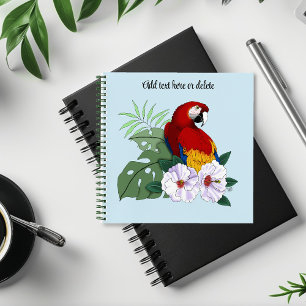 Roter Papagei Tropischer Vogelsittich Notizbuch