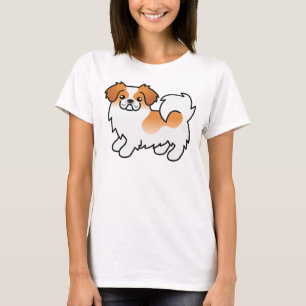 Roter Parti-Farben Tibetan Spaniel Süßer Cartoon-H T-Shirt
